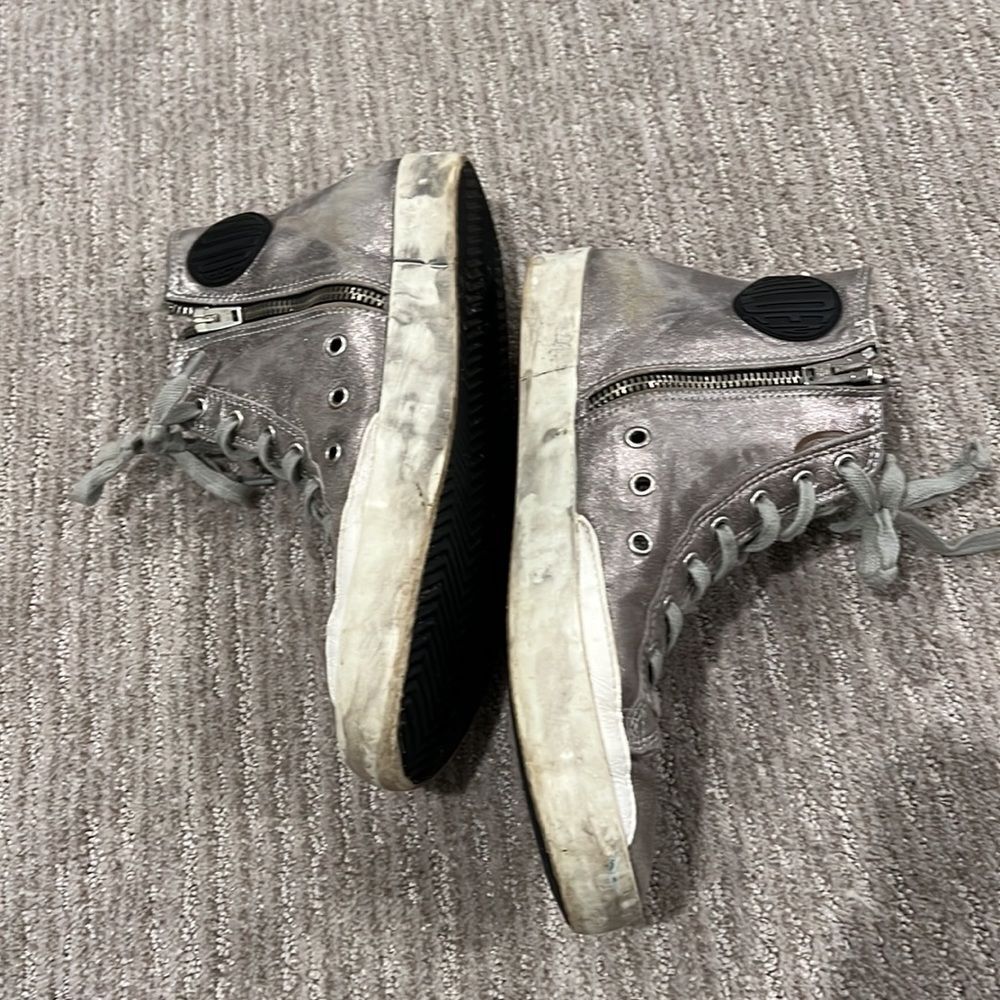 Golden Goose Francy suede high-top sneakers Silver - Picture 4 of 10
